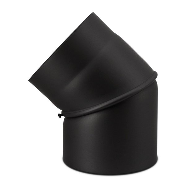 Ofenrohr Bogen drehbar 0-45°  Premium schwarz